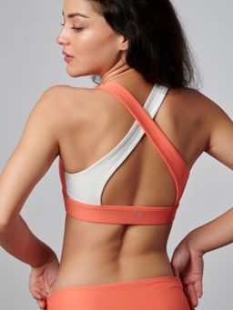 Strongr.Athleisure - Women Criss-Cross Colorblocked Sports Bra