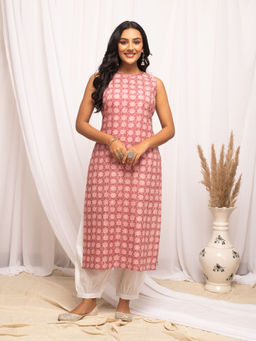 FIORRA - Women Cotton Pink Printed Kurta