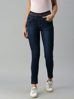 SHOWOFF - Womens Slim Fit Clean Look Blue Jeans