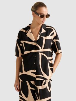 Forever New - Flossie Printed Shirt - Black