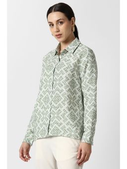 Van Heusen - Women White Print Long Sleeves Formal Shirt