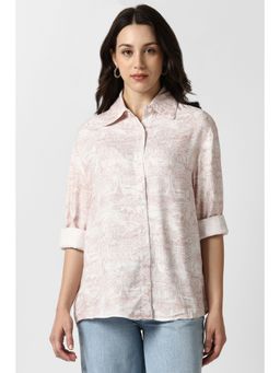 Van Heusen - Women Pink Print Long Sleeves Casual Shirt