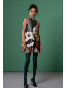 Advait - Ecru Short Black Mini Dress