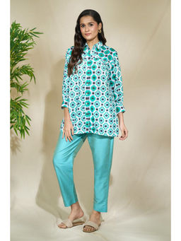 The Home Affair - Afro Aqua Pure Cotton Shirt Co-ord Set
