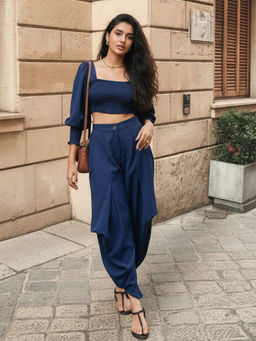 House of Fett - Navy Blue Rayon Top with Pant