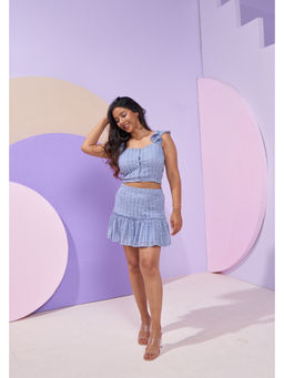 ETE - Manavi Gaur in Nora Blue Cotton Solid Top and Skirt Set