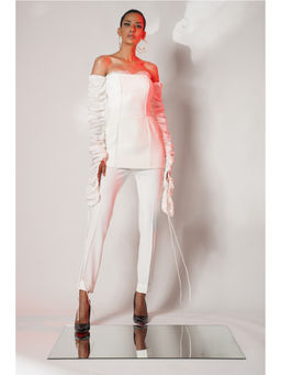 ETE - Marim Ivory Polyester Solid Co-ord Set