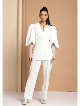 ETE - Punanya Virmani in Jade White Solid Top and Skirt Set
