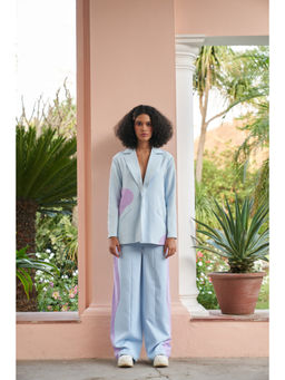 ETE - Carla Blue Crepe Solid Co-ord Set