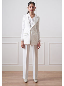 ETE - Gemma White Polyester Solid Co-ord Set