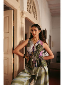 Zip by Payal & Zinal - Women Crayon Pleats Cotton Multi-Color Sleeveless Top