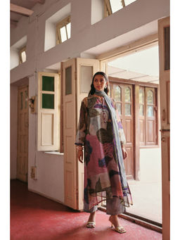 Zip by Payal & Zinal - Women Purana Afsana Polyester Multi-Color Full Sleeves Top With Pant