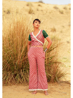 The Home Affair - Peached Peach Pure Cotton Wrap Co-ord Set