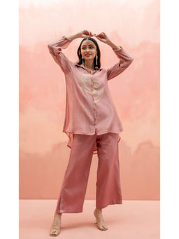 AM by Anita Mittal - Twinkle Pink Shirt With Pant Shirt and Pant Set