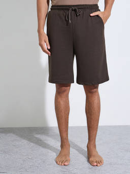 Styli - Men Brown Relaxed Fit T-Shirt & Shorts