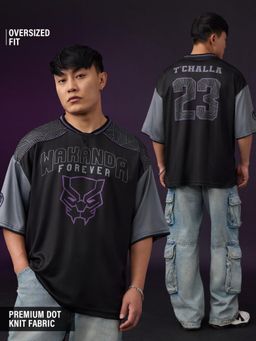 The Souled Store - Official Marvel Black Panther Kingdom Of Wakanda Men Oversized Jersey
