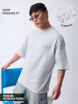 The Souled Store - Super-Oversized Tee Stone Grey Men Super Oversized T-shirt