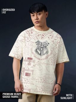 The Souled Store - Official Harry Potter Marauder's Map (Solar) Men Oversized T-shirt