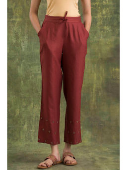 Folksong - Rust Solid Straight Pants