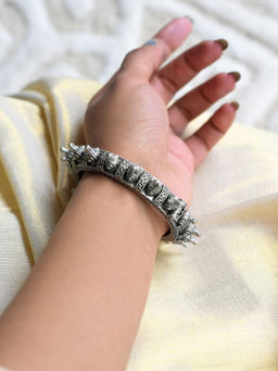 Teejh - Reja Silver Oxidised Bangles for Women