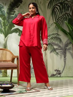 Bani Women - Pink Embroidered Co-Ord (Set of 2)