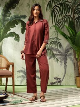 Bani Women - Brown Embellished Co-Ord (Set of 2)