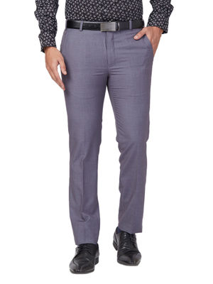 Buy Park Avenue Super Slim Fit Solid Medium Grey Trouser Online