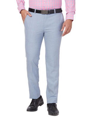 Buy Park Avenue Super Slim Fit Solid Medium Grey Trouser Online
