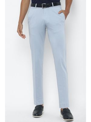 Buy Allen Solly Mens Blue Slim Fit Solid Formal Trouser Online