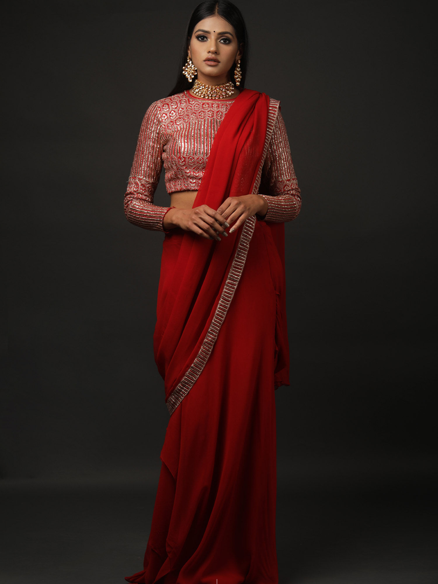 engagement wear saree