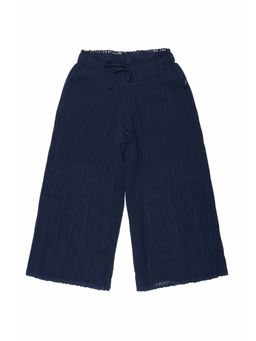 Allen Solly Junior - Girls Navy Blue Solid Trousers
