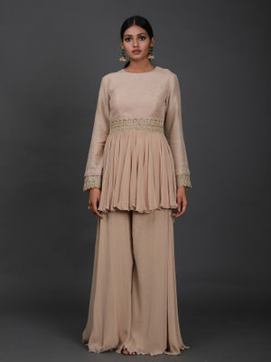 peplum top with palazzo