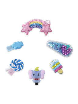 Arendelle - Multi-Color Embellished Hair Clips (Pack of 6)