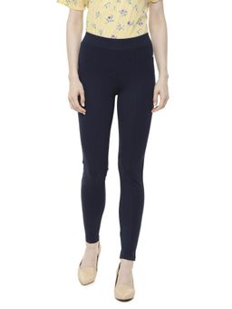 Allen Solly - Solid Navy Blue Trousers