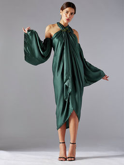 A Humming Way - Green Towel Drapr Dress