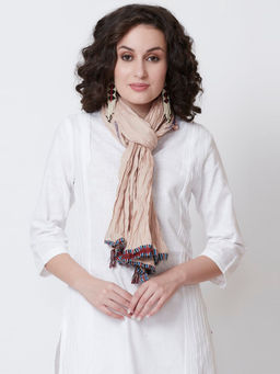 Biba - Beige Solid Dupatta