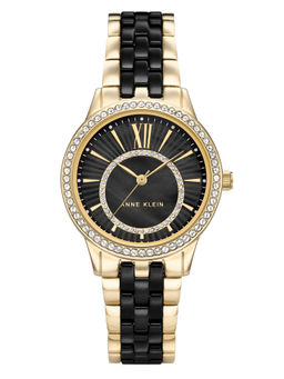 Anne Klein - Black Mother Of Pearl Gold Ceramic Watch - AK3672BKGB