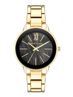 Anne Klein - Black Mother Of Pearl Gold Watch For Women