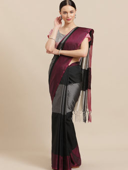 Akhilam - Multi-Color Printed Saree With Unstitched Blouse