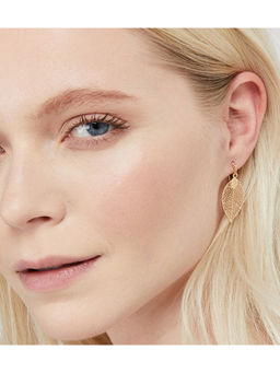 Accessorize London - Gold Fili Leaf Drop Earrings