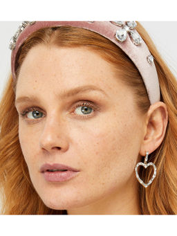Accessorize London - Gold Baguette Heart Drop Earrings