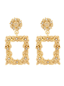 Accessorize London - Women's Textured Square Doorknocker Earrings