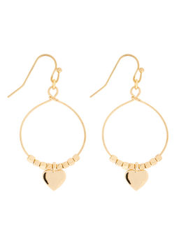 Accessorize London - Gold Mini Heart Beaded Drop Earrings