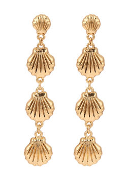 Accessorize London - Gold Cockle Shell Long Drop Earrings