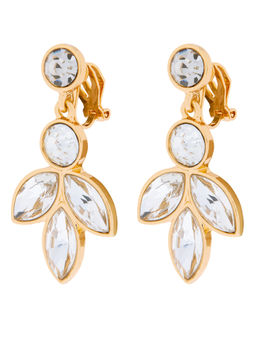 Accessorize London - Gold Clip On Kate Petal Short Drop Earrings