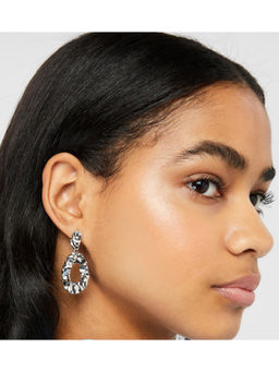 Accessorize London - Silver Crumpled Metal Short Drop Earrings