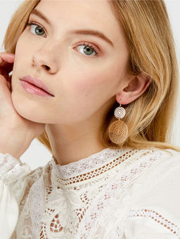 Accessorize London - Gold Oversized Filigree Circle Drop Earrings