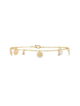 Accessorize London - Gold Sophisticated Discy Crystal Drop Anklet