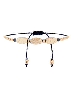 Accessorize London - Women's Navy Hammered Friendship Bracelet