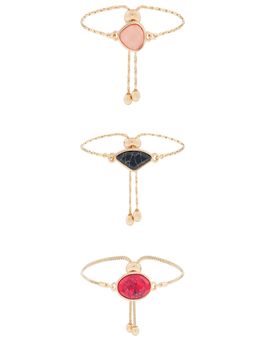 Accessorize London - Multicolor 3 X Fancy Stone Friendship Bracelets (Pack of 3)